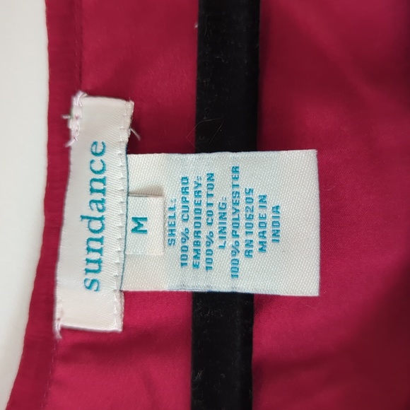 Sundance Pink Embroidered Top Blouse Short Sleeve Medium, fits like a Large, EUC - Picture 4 of 9